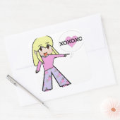 Chibi Valentijn Vierkante Sticker (Envelop)