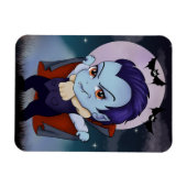 Chibi-vampier en vleermuizen magneet (Horizontaal)