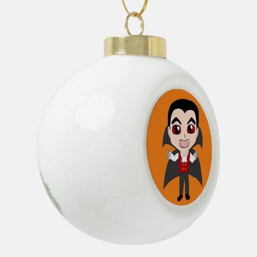 chibi vampier keramische bal ornament (Links)