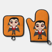chibi vampier ovenwant & pannenlap set (Voorkant)