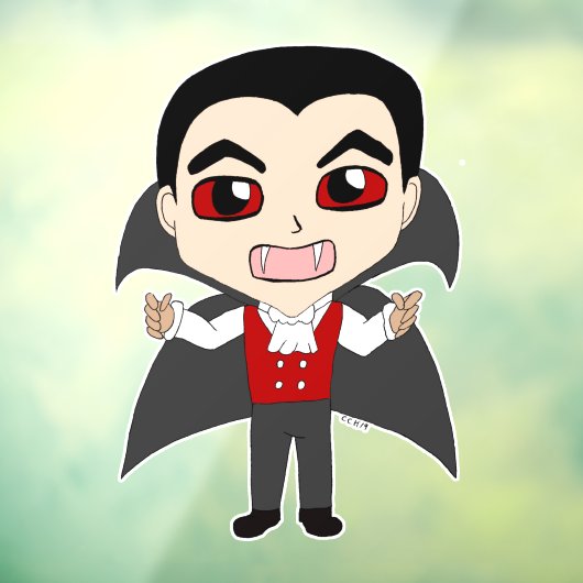 chibi vampier raamsticker (Vel 3)