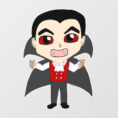 chibi vampier raamsticker (Vel)