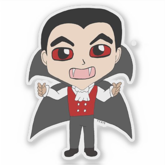 chibi vampier sticker (Voorkant)
