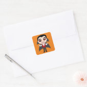chibi vampier vierkante sticker (Envelop)