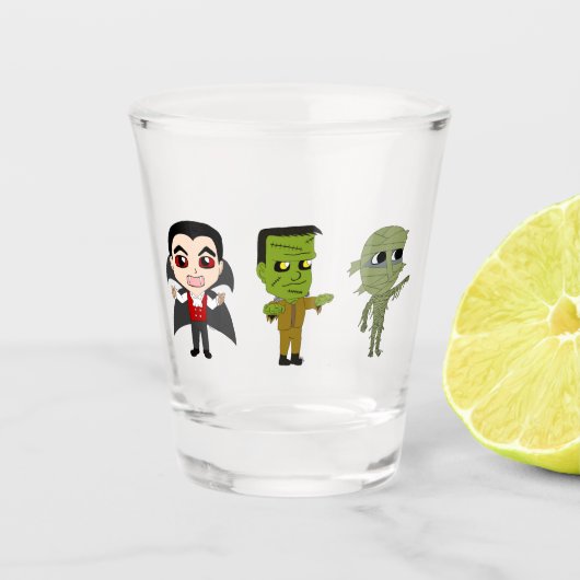 Chibi vampire, monster en mama shot glas (Voorkant)