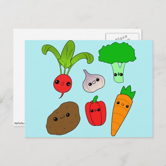 Chibi Vegetables Briefkaart (Voorkant / Achterkant)