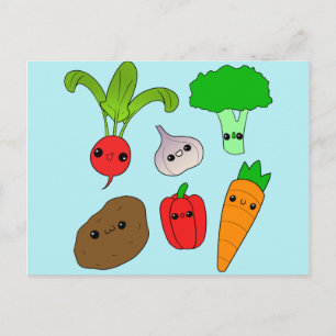 Chibi Vegetables Briefkaart