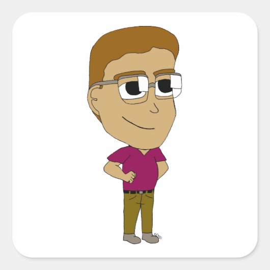 chibi vierkante sticker (Voorkant)