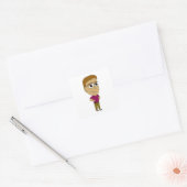chibi vierkante sticker (Envelop)