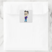 chibi vierkante sticker (Tas)