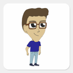 chibi vierkante sticker