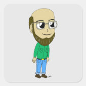 chibi vierkante sticker (Voorkant)