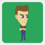 chibi vierkante sticker (Voorkant)
