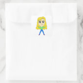 chibi vierkante sticker (Tas)