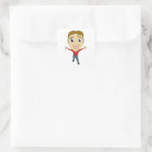 chibi vierkante sticker (Tas)