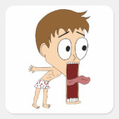 chibi vierkante sticker (Voorkant)