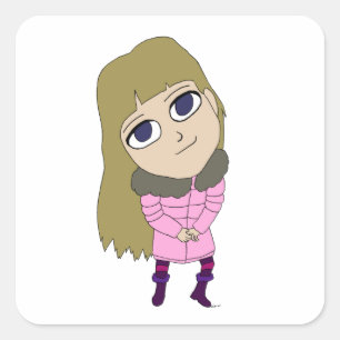 chibi vierkante sticker