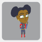 chibi vierkante sticker (Voorkant)