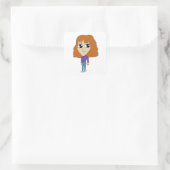 chibi vierkante sticker (Tas)