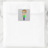 chibi vierkante sticker (Tas)
