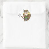 Chibi Viking (noodlijdend) Ronde Sticker (Tas)
