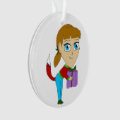 chibi vos meisje ornament (voorkant)