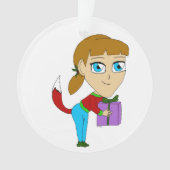 chibi vos meisje ornament (voorkant)