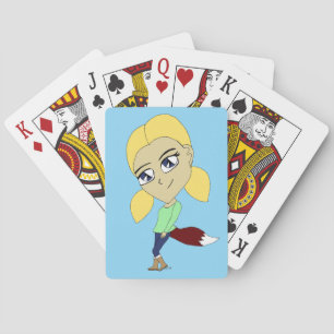 chibi vos meisje pokerkaarten
