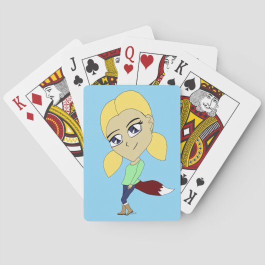 chibi vos meisje pokerkaarten (Achterkant)