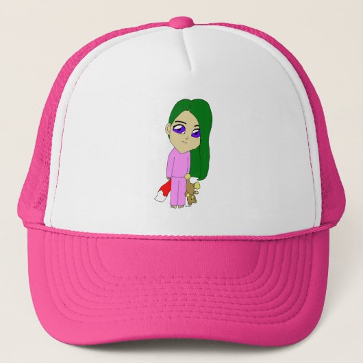 chibi vos meisje trucker pet (Voorkant)