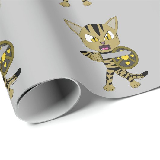 Chibi Warrior Cat Cadeaupapier (Rol Hoek)