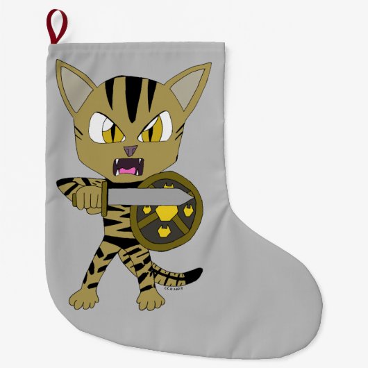 Chibi Warrior Cat Grote Kerstsok (Voorkant)