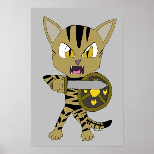 Chibi Warrior Cat Poster (Voorkant)
