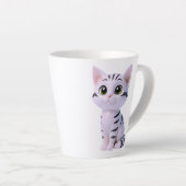 Chibi Witte Tabbykat Latte Mok (Rechterhoek)