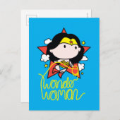 Chibi Wonder Vrouw met Lasso Briefkaart (Voorkant / Achterkant)