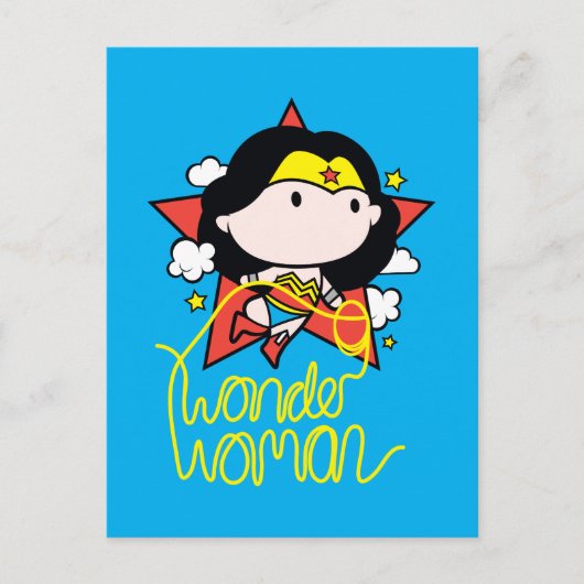 Chibi Wonder Vrouw met Lasso Briefkaart (Voorkant)