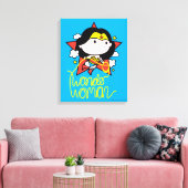 Chibi Wonder Vrouw met Lasso Canvas Afdruk (Insitu (Woonkamer))