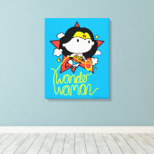 Chibi Wonder Vrouw met Lasso Canvas Afdruk (Insitu (Houten vloer))