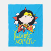 Chibi Wonder Vrouw met Lasso Fleece Deken (Voorkant)