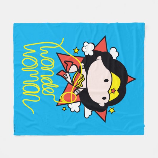 Chibi Wonder Vrouw met Lasso Fleece Deken (Voorkant (Horizontaal))