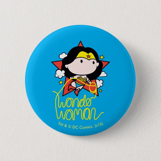 Chibi Wonder Vrouw met Lasso Ronde Button 5,7 Cm (Voorkant)