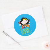 Chibi Wonder Vrouw met Lasso Ronde Sticker (Envelop)