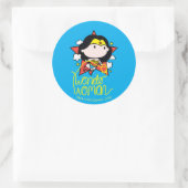 Chibi Wonder Vrouw met Lasso Ronde Sticker (Tas)
