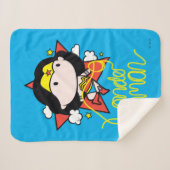 Chibi Wonder Vrouw met Lasso Sherpa Deken (Voorkant (horizontaal))