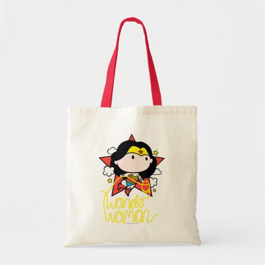 Chibi Wonder Vrouw met Lasso Tote Bag (Voorkant)