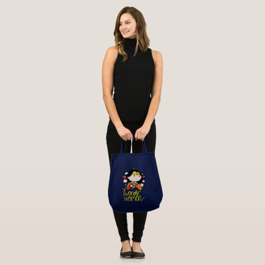 Chibi Wonder Vrouw met Lasso Tote Bag (Voorkant (model))