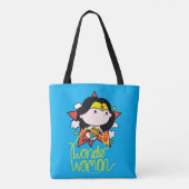 Chibi Wonder Vrouw met Lasso Tote Bag (Achterkant)