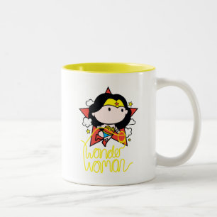 Chibi Wonder Vrouw met Lasso Tweekleurige Koffiemok