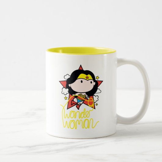 Chibi Wonder Vrouw met Lasso Tweekleurige Koffiemok (Rechts)