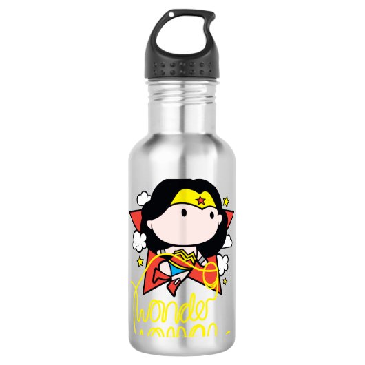 Chibi Wonder Vrouw met Lasso Waterfles (Voorkant)